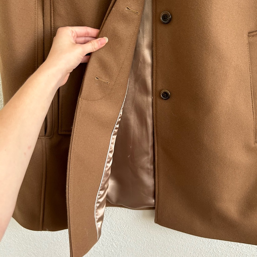 J. Crew Camel Cape Jacket Wool Melton - Picture 8 of 12